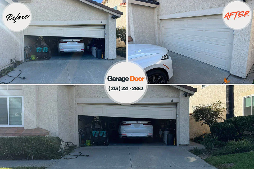 Before and after: garage door repair West Allis, WI